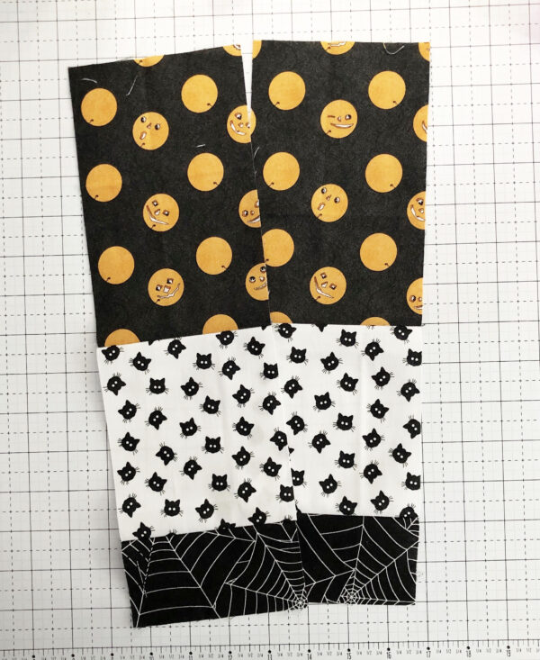 Halloween Mini Treat Bag: Sewing the lining to the exterior fabric